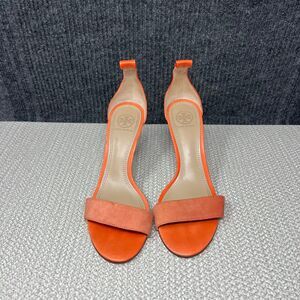 Tory Burch Classic Coral Suede Ankle Strap Heels Leather Women’s Size 8 M